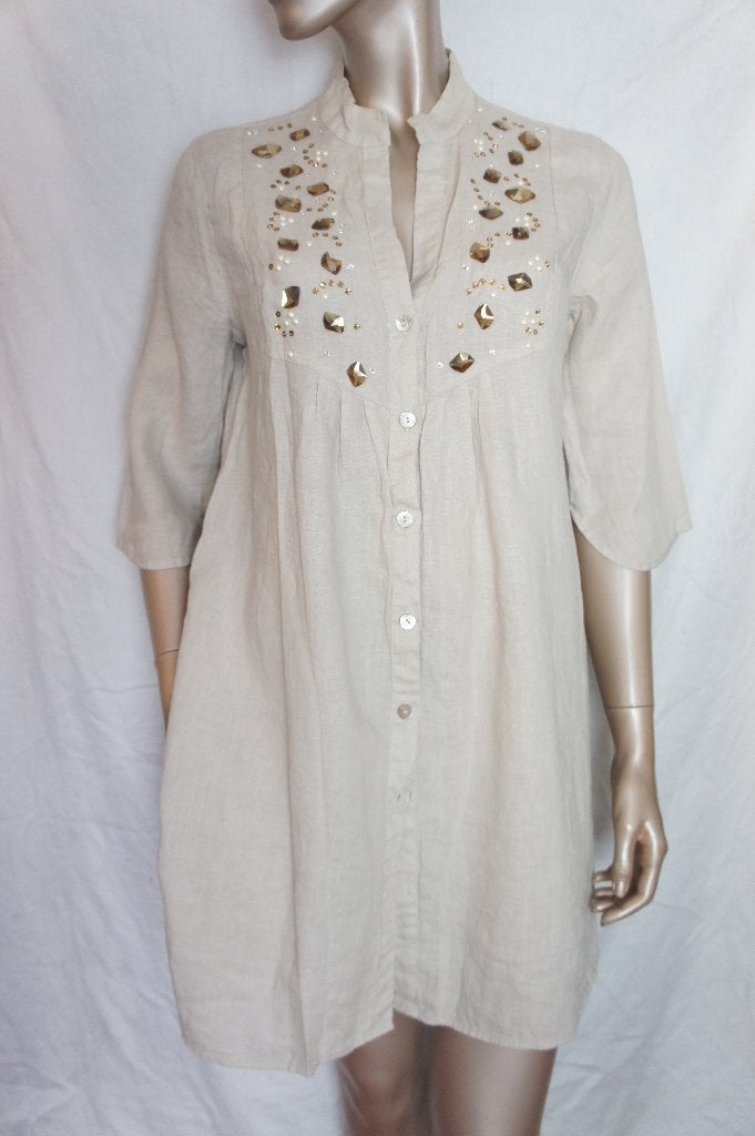LA FABBICA DE LINO tuniek maat S (38) LINEN, Kleding | Dames, Blouses en Tunieken, Verzenden, Zo goed als nieuw, Maat 36 (S)