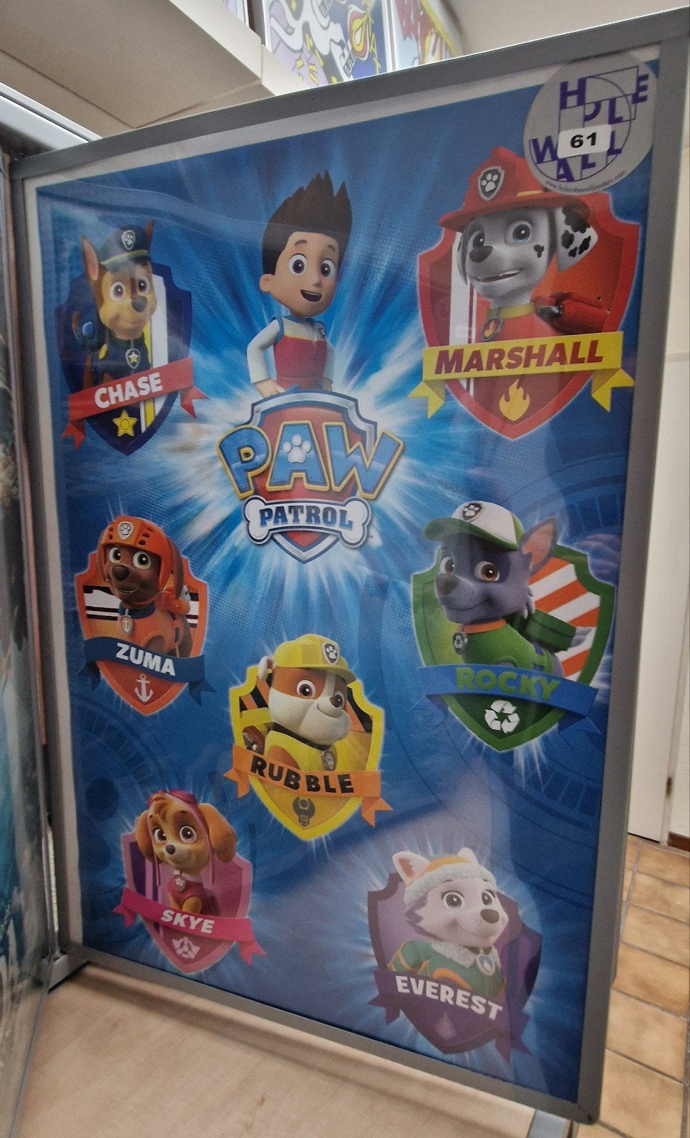 Paw Patrol Poster/Wanddecoratie - Chase, Marshall, Skye, Kinderen en Baby's, Speelgoed | Actiefiguren, Ophalen of Verzenden, Nieuw