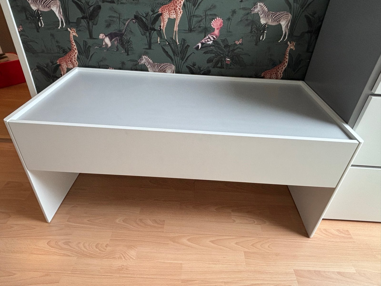 Speeltafel Ikea Dundra met opbergruimte - Wit/Grijs, Kinderen en Baby's, Ophalen, Gebruikt, Tafel(s)