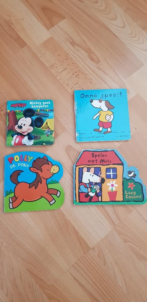 4 Kartonnen boekjes: oa Muis, Micky, Onno en Polly de pony., Ophalen of Verzenden, Nieuw, 6 tot 12 maanden