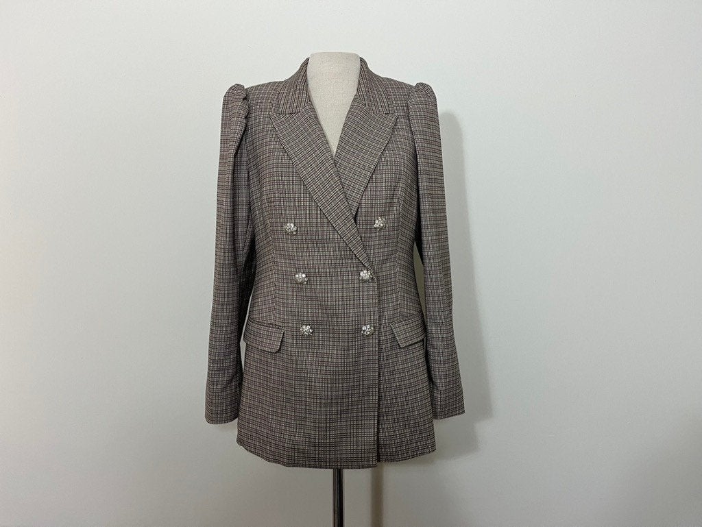 Notes du Nord Emia colbert | Ruit & Kristallen Knopen mt 38, Maat 38/40 (M), Meerkleurig, Nieuw, Ophalen of Verzenden