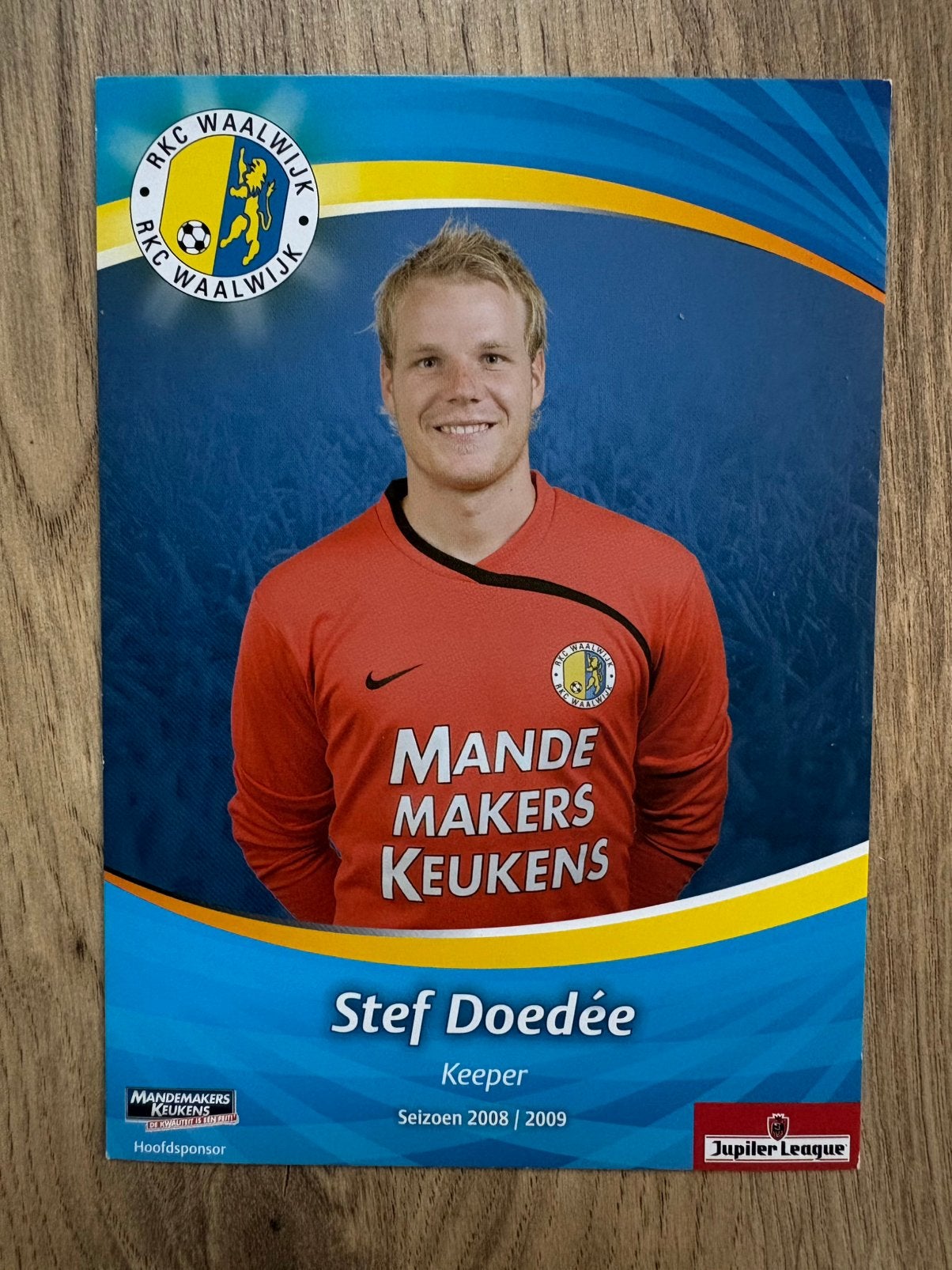 Fotokaart Stef Doedée (RKC Waalwijk)., Ophalen of Verzenden, Nieuw, Spelerskaart