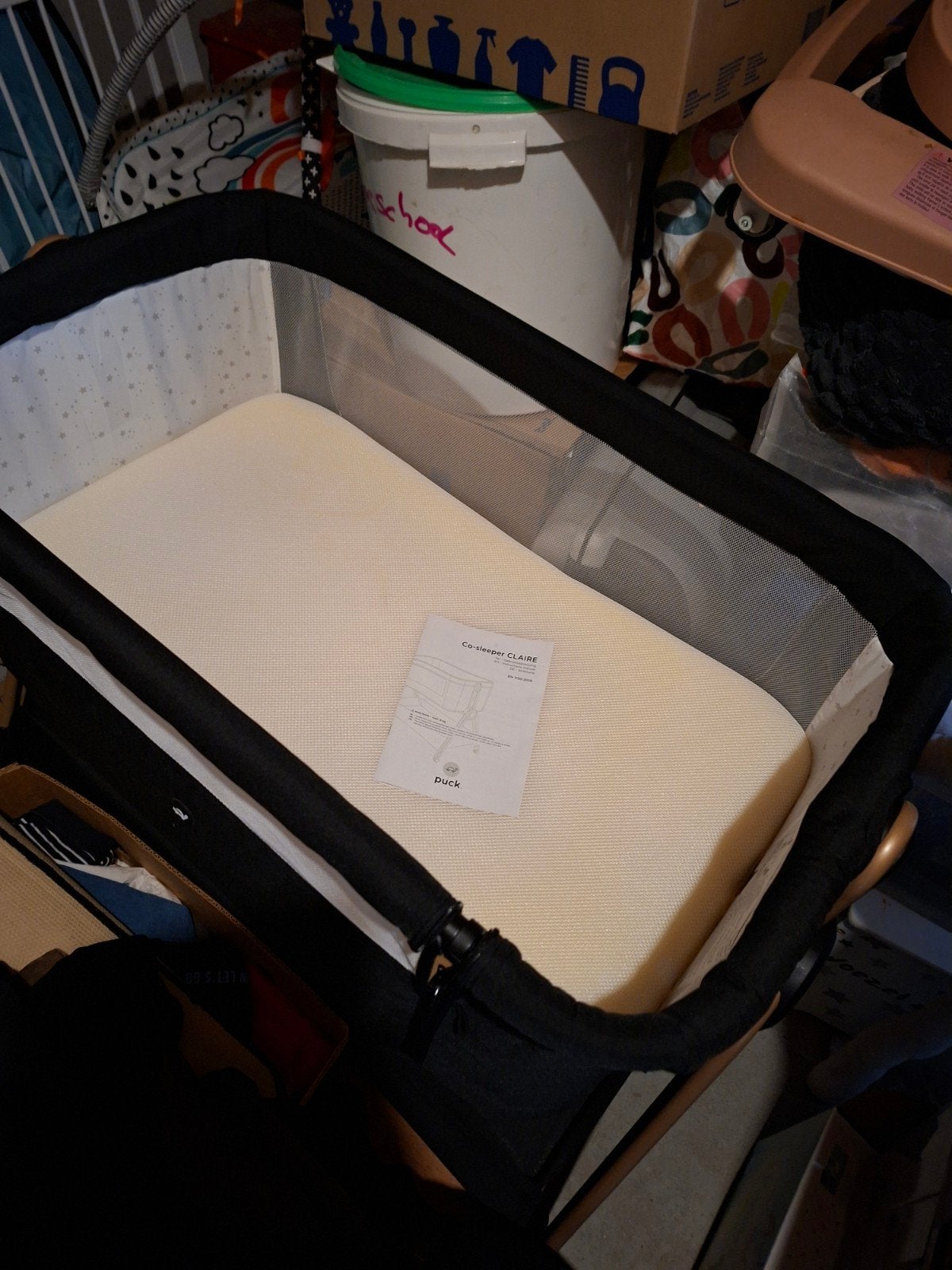 PUCK co-sleeper Claire met extra matras - zolderopruiming, Kinderen en Baby's, Babywiegjes en Ledikanten, Zo goed als nieuw, Overige typen