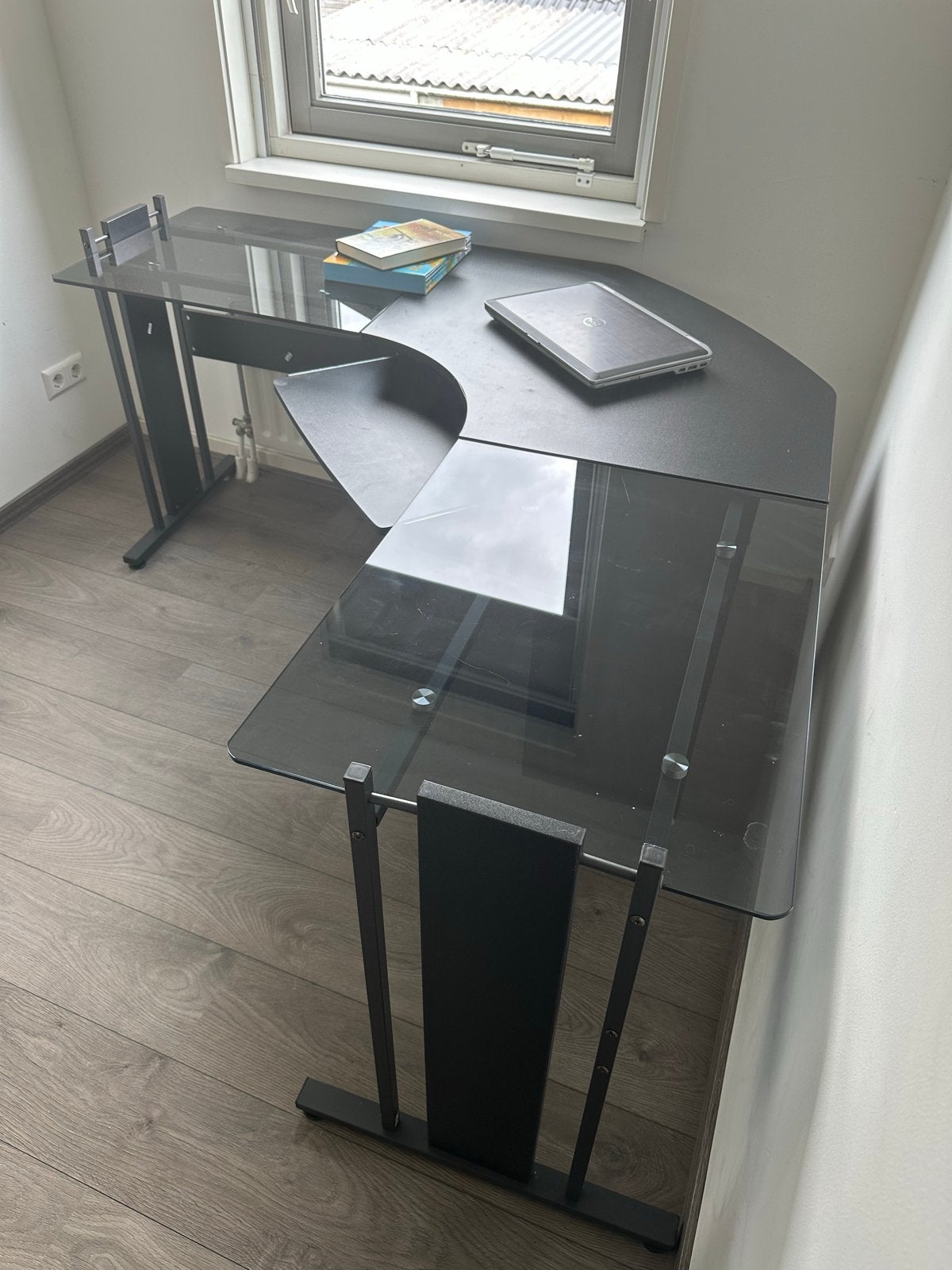 Hoekbureau 160x160 cm, 55 cm diep, 75 cm hoog, Huis en Inrichting, Bureaus, Ophalen, Zwart, 160 cm, Hoekbureau