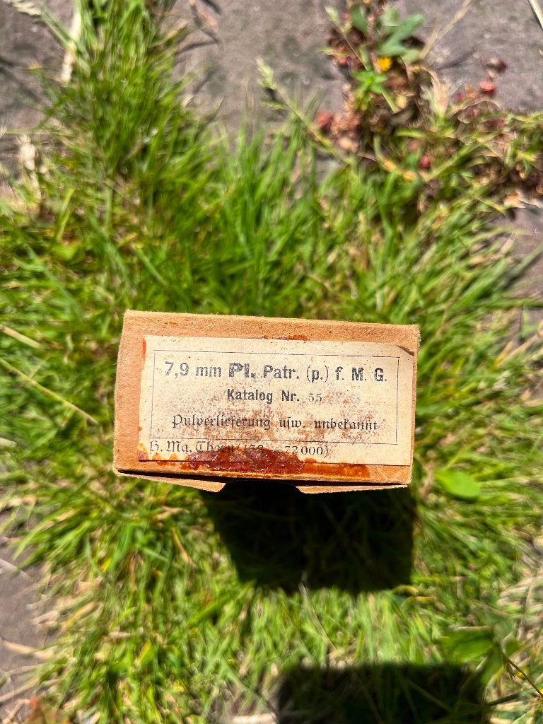 Zeldzaam leeg Duits patronendoosje K98 MG, Ophalen of Verzenden, Landmacht, Duitsland, Hulzen of Bodemvondsten