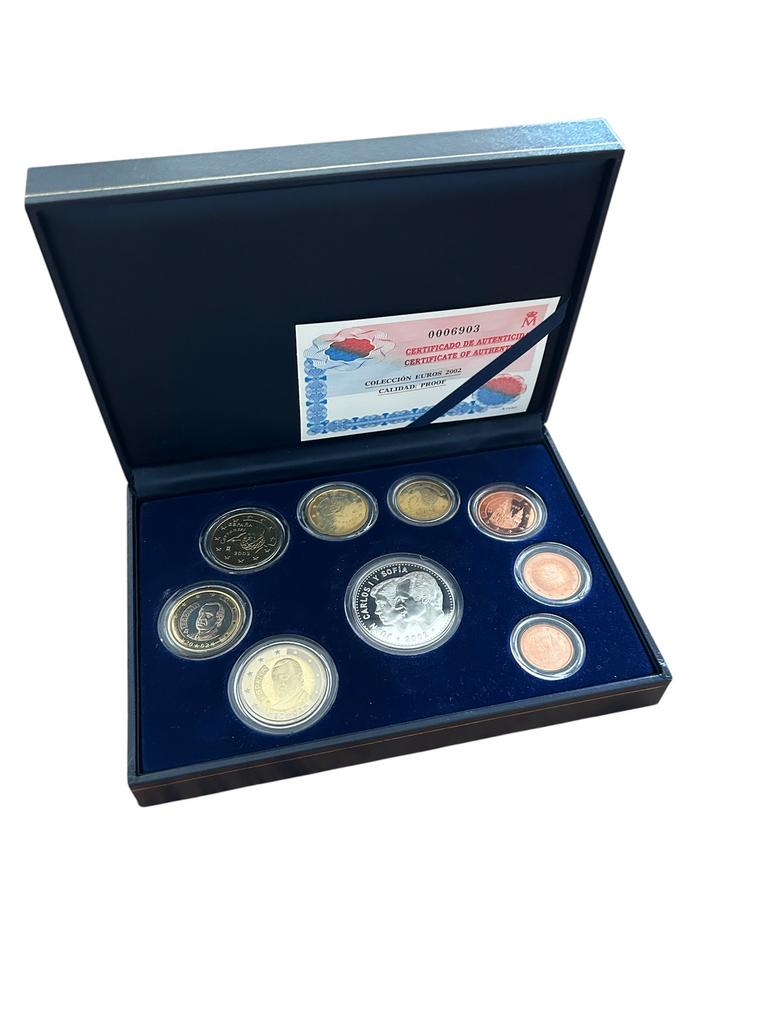 Spanje - Euromunten proof set 2002, Verzenden, Spanje, Overige waardes, Zilver