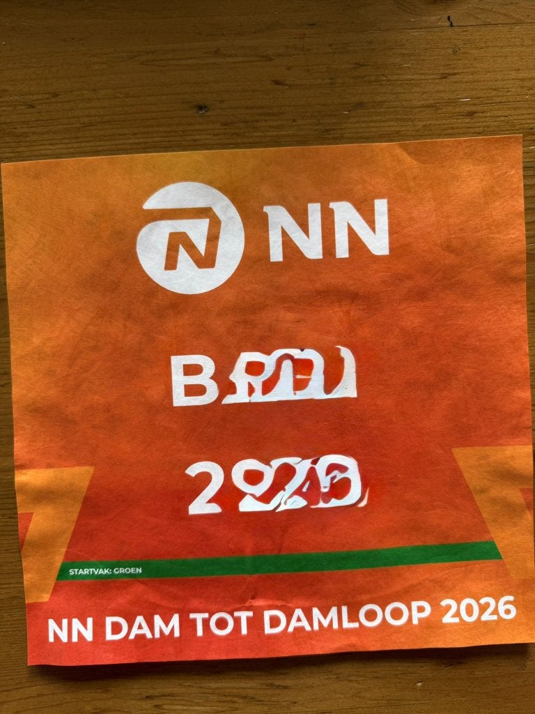 Startbewijs Dam tot Damlooop, 10EM, 20 september, Eén persoon, September