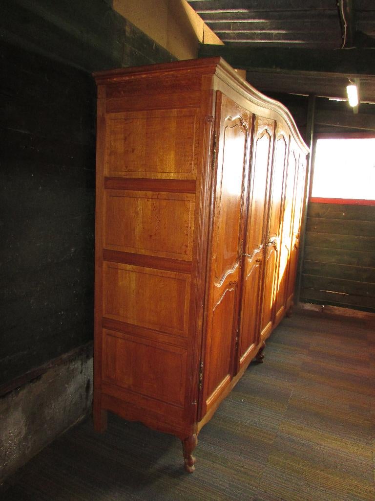 Barok eiken 5 deurs linnenkast kleerkast queen anne stijl, Huis en Inrichting, Kasten | Kledingkasten, Zo goed als nieuw, 200 cm of meer