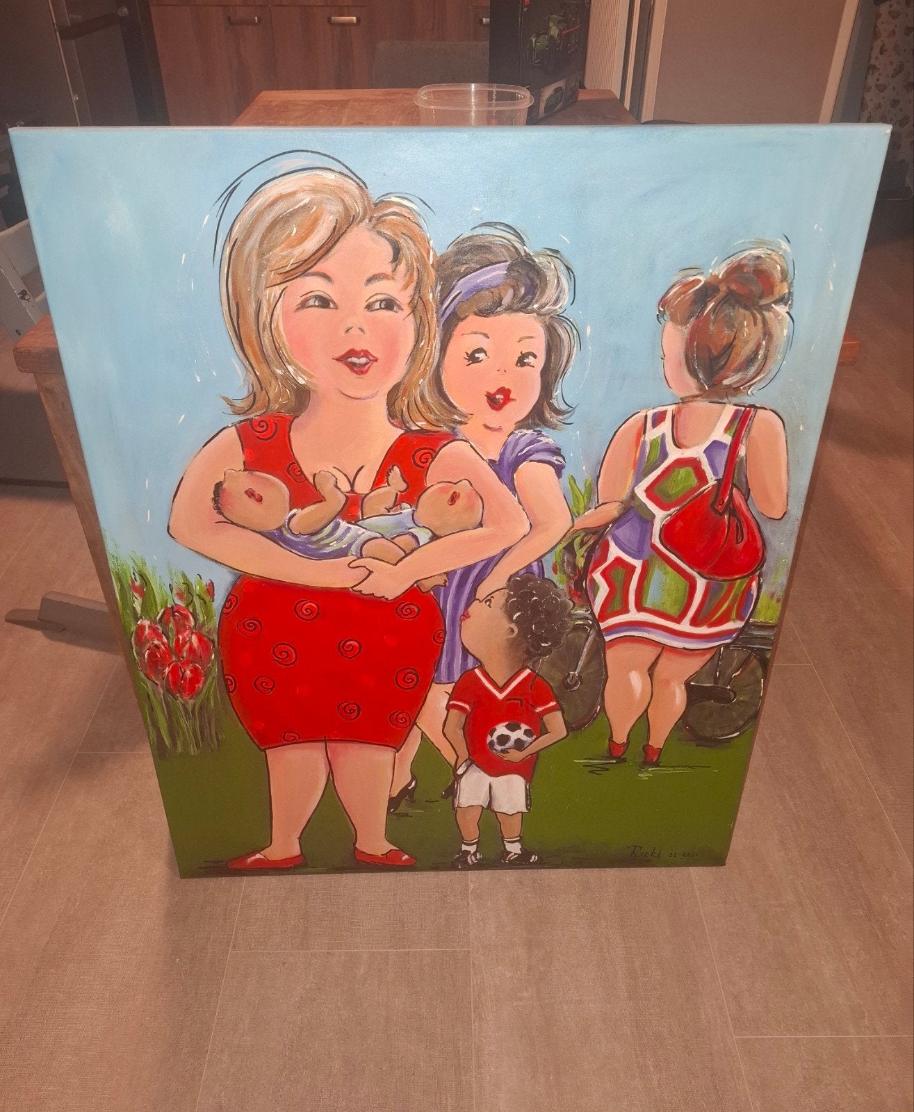 schilderij, Antiek en Kunst, Kunst | Schilderijen | Modern, Ophalen, Handgeschilderd