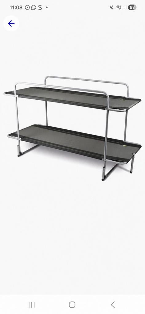 Campingstapelbed, 70 cm of minder, Tweepersoons, Minder dan 160 cm, Zo goed als nieuw