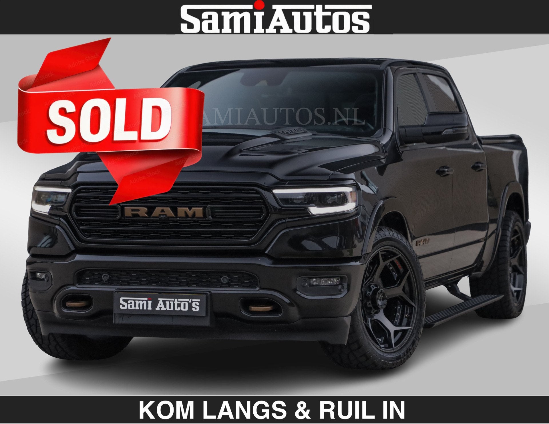 Dodge Ram BLACK ON BLACK LIMITED | 5.7 V8 402 PK | 74950,- |, Auto's, Dealer onderhouden, Gebruikt, 5654 cc, Met garantie (alle)