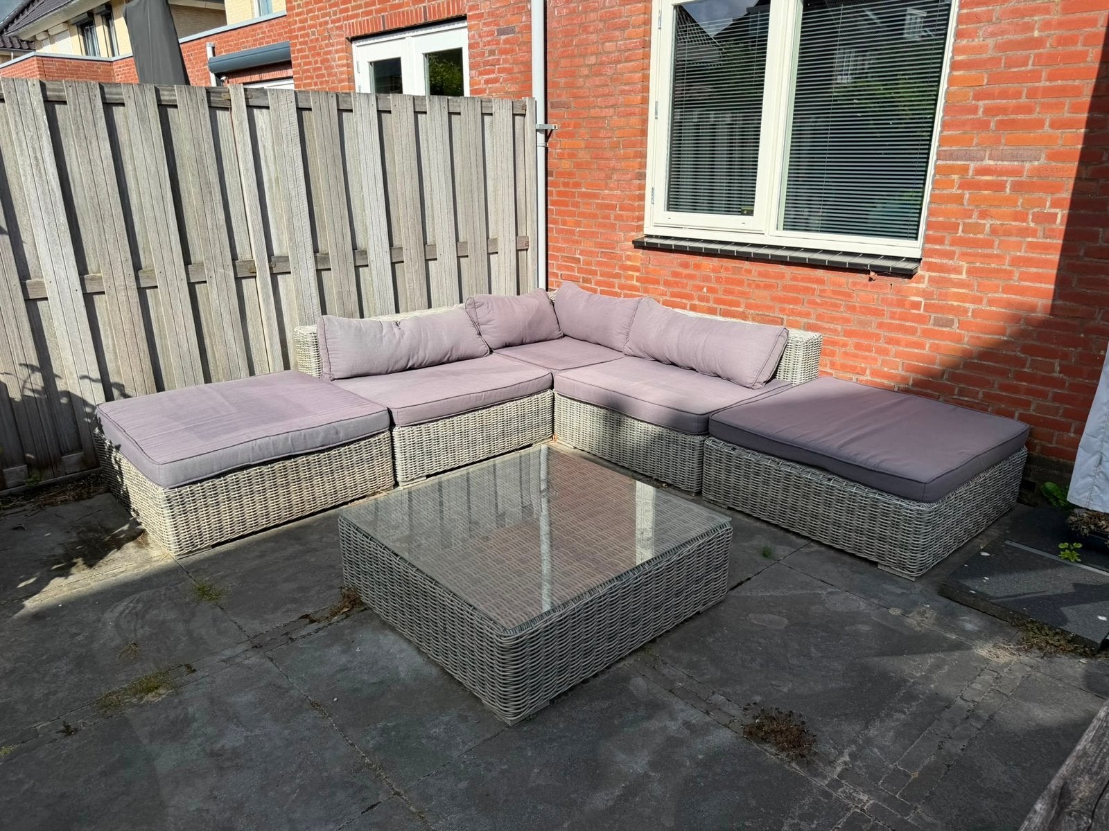 Modulaire loungeset met salontafel, Ophalen, 5 zitplaatsen, Gebruikt, Loungeset