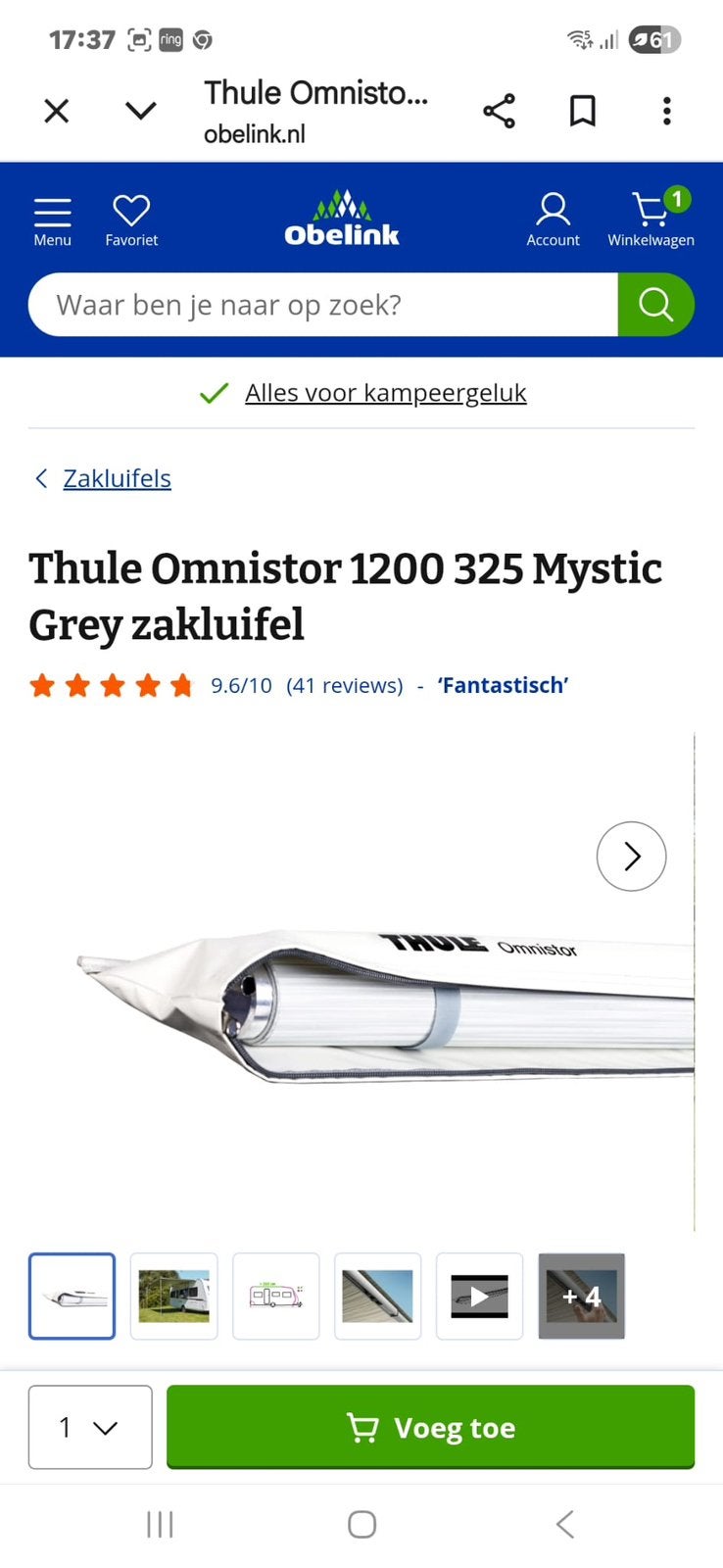 Thule omnistor 1200 zakluifel 325 lang met voorwand, Ophalen, Zo goed als nieuw