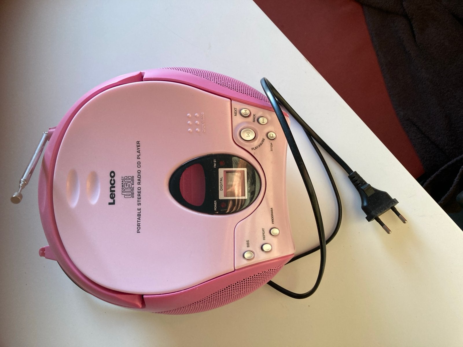 Lenco draagbare stereo radio CD-speler roze, Ophalen, Gebruikt, Overige merken, Draagbaar