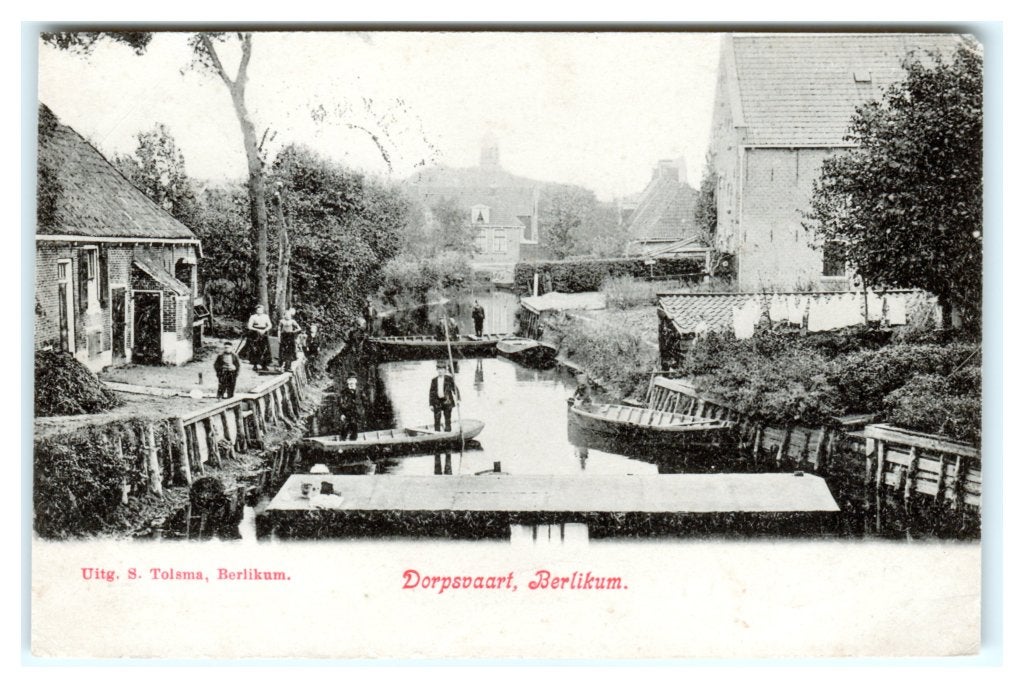 Berlikum, Dorpsvaart, Ophalen of Verzenden, Voor 1920, Gelopen, Friesland