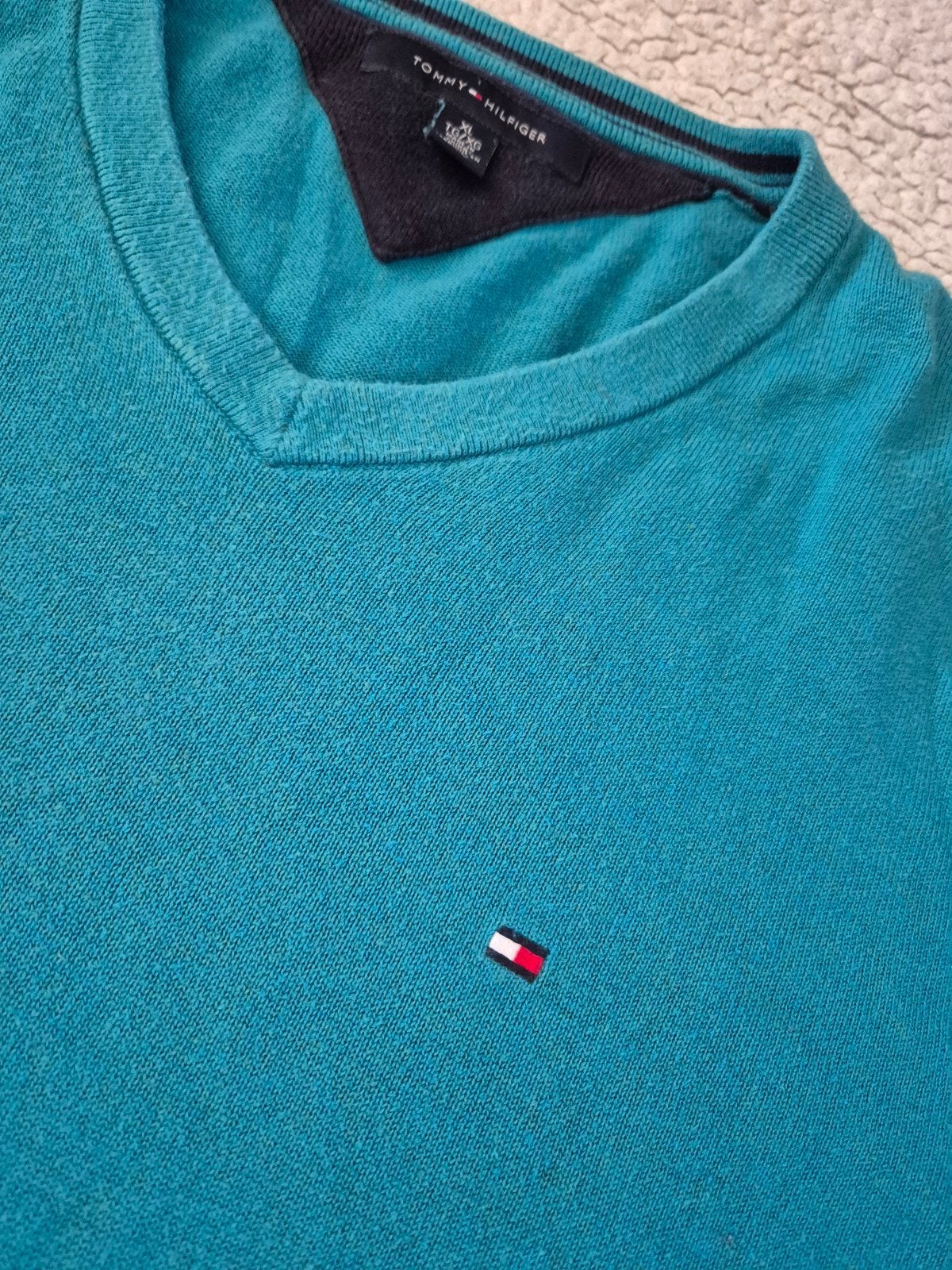 Tommy Hilfiger trui Katoen pullover Petrol Maat XL, Blauw, ., Tommy Hilfiger, Maat 56/58 (XL)