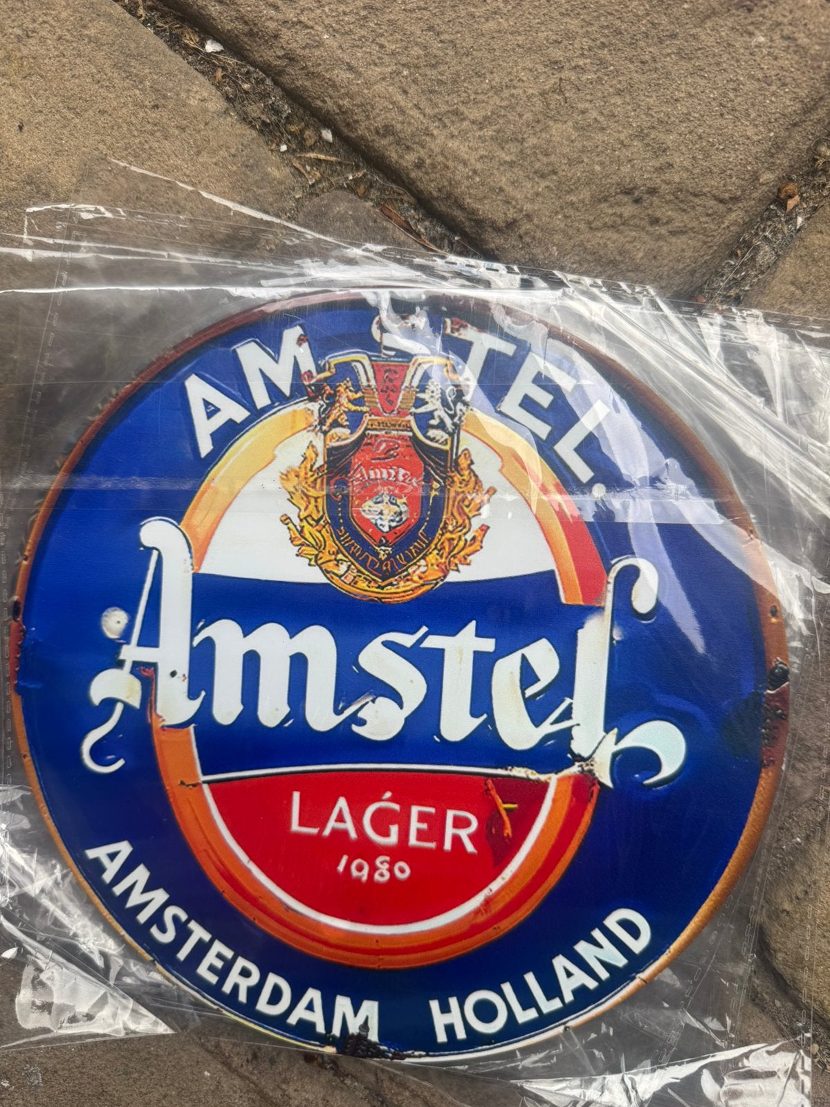 Amstel bier reclame bord mancave kroeg, Verzamelen, Biermerken, Ophalen of Verzenden, Nieuw, Reclamebord, Plaat of Schild, Amstel