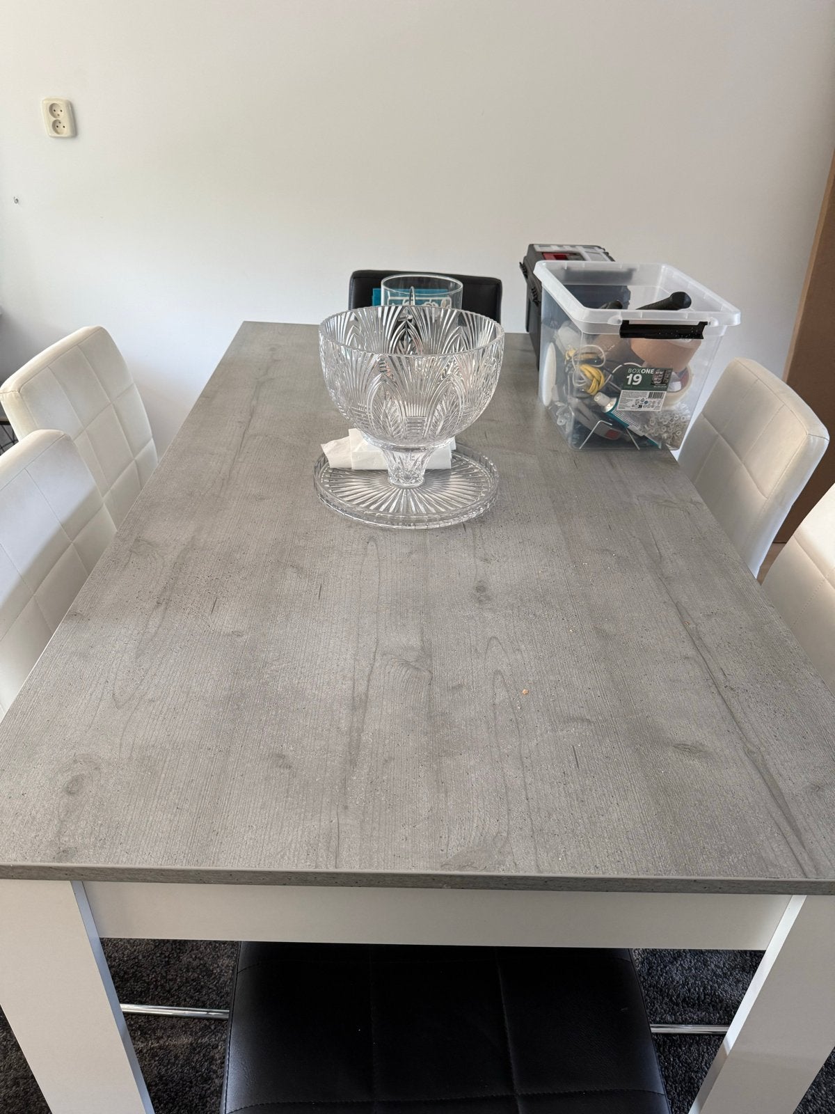 Moderne eettafel salontafel tv meubel en grote kast, Ophalen, Gebruikt, 100 tot 150 cm, 50 tot 100 cm