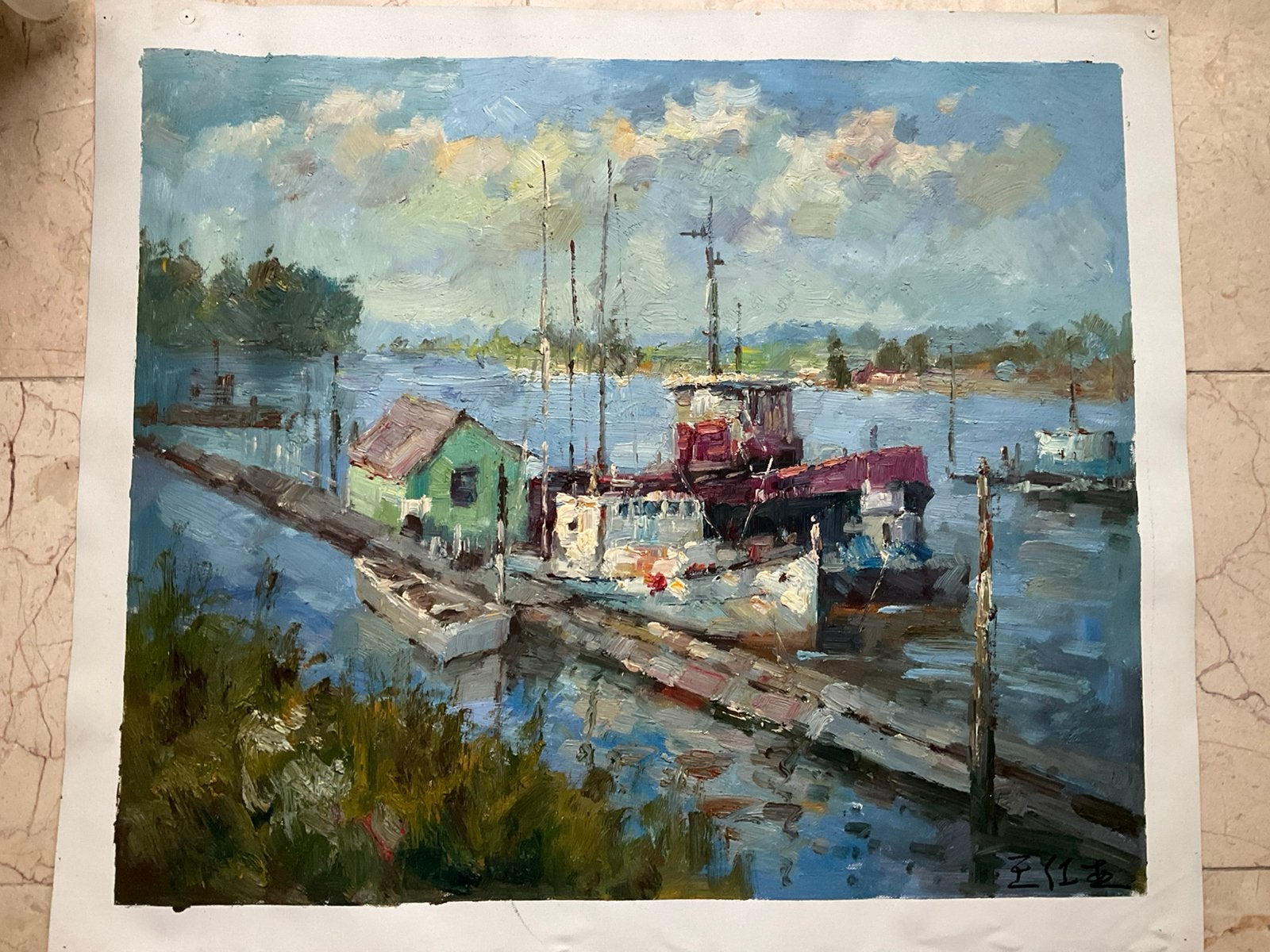 Schilderij op canvas met bootjes, Ophalen of Verzenden