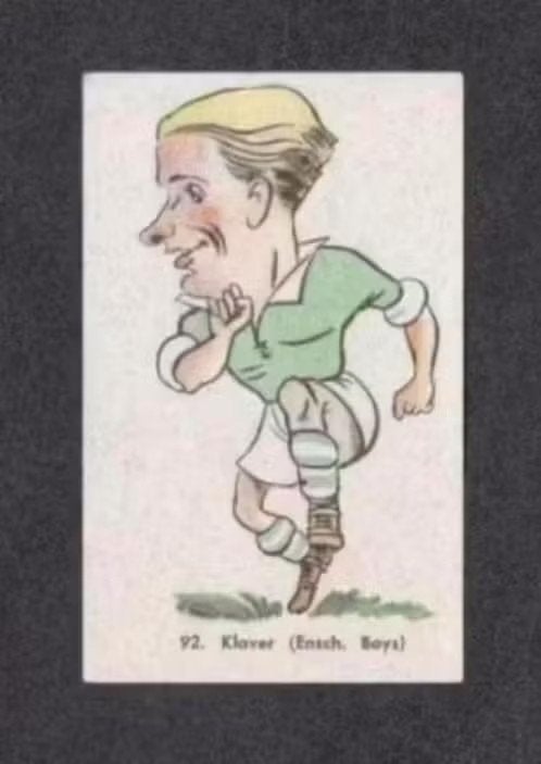 Voetbalplaatje Enschedese Boys Klaver 1950., Ophalen of Verzenden, Zo goed als nieuw