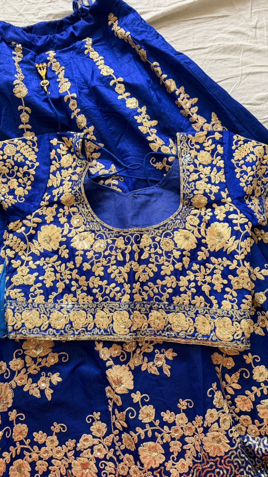 Blauwe Lehenga (S/M), Ophalen of Verzenden, Zo goed als nieuw, Blauw, Galajurk