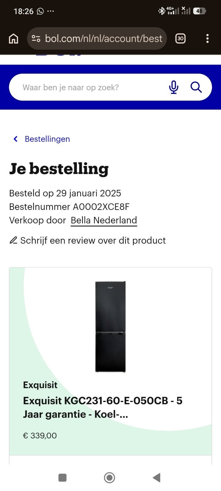 Exquisit koel-vriescombinatie te koop!, Witgoed en Apparatuur, Koelkasten en IJskasten, Ophalen, 100 tot 150 liter, Met aparte vriezer