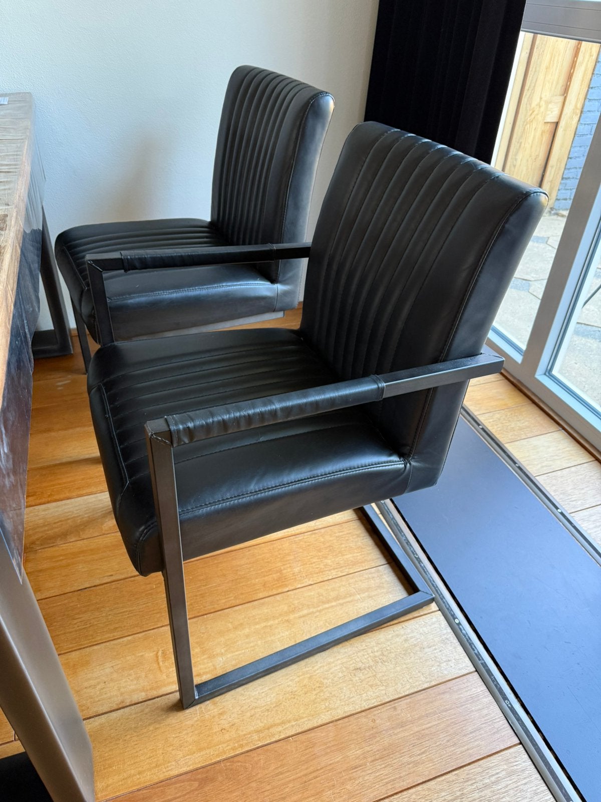 Eettafelstoelen 4 antraciet, Ophalen, Gebruikt, Vier, Metaal