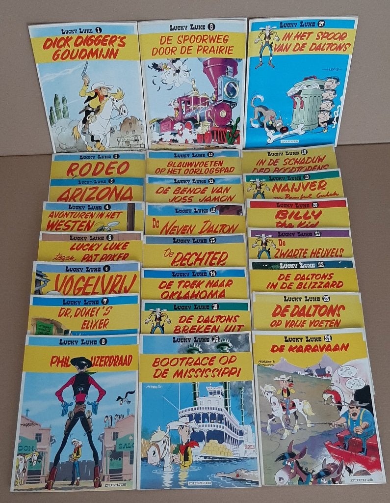 Reeks Lucky Luke – Morris – Dupuis, Boeken, Meerdere stripboeken, Ophalen of Verzenden, Zo goed als nieuw