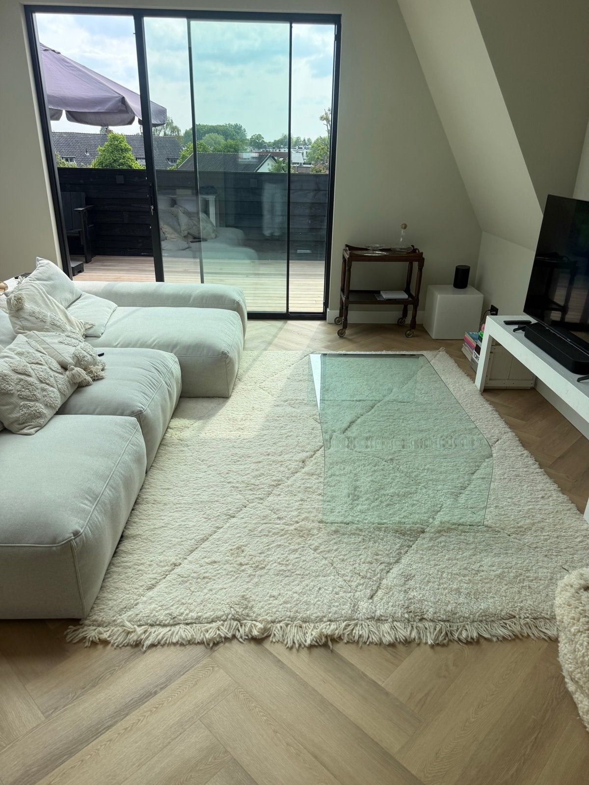 Zo goed als nieuw kleed 2x3m (uit Marokko) hoge kwaliteit, Ophalen of Verzenden, Zo goed als nieuw, 200 cm of meer, Crème