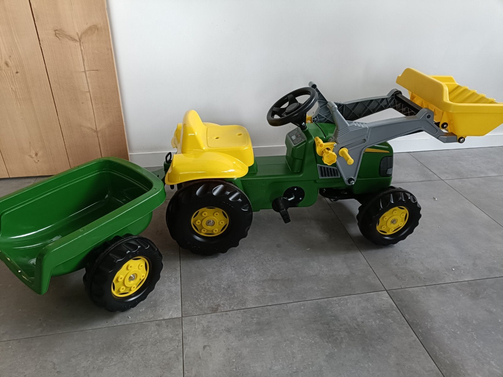 John Deere traptrekker met aanhanger en voorlader, Kinderen en Baby's, Speelgoed | Buiten | Voertuigen en Loopfietsen, Ophalen