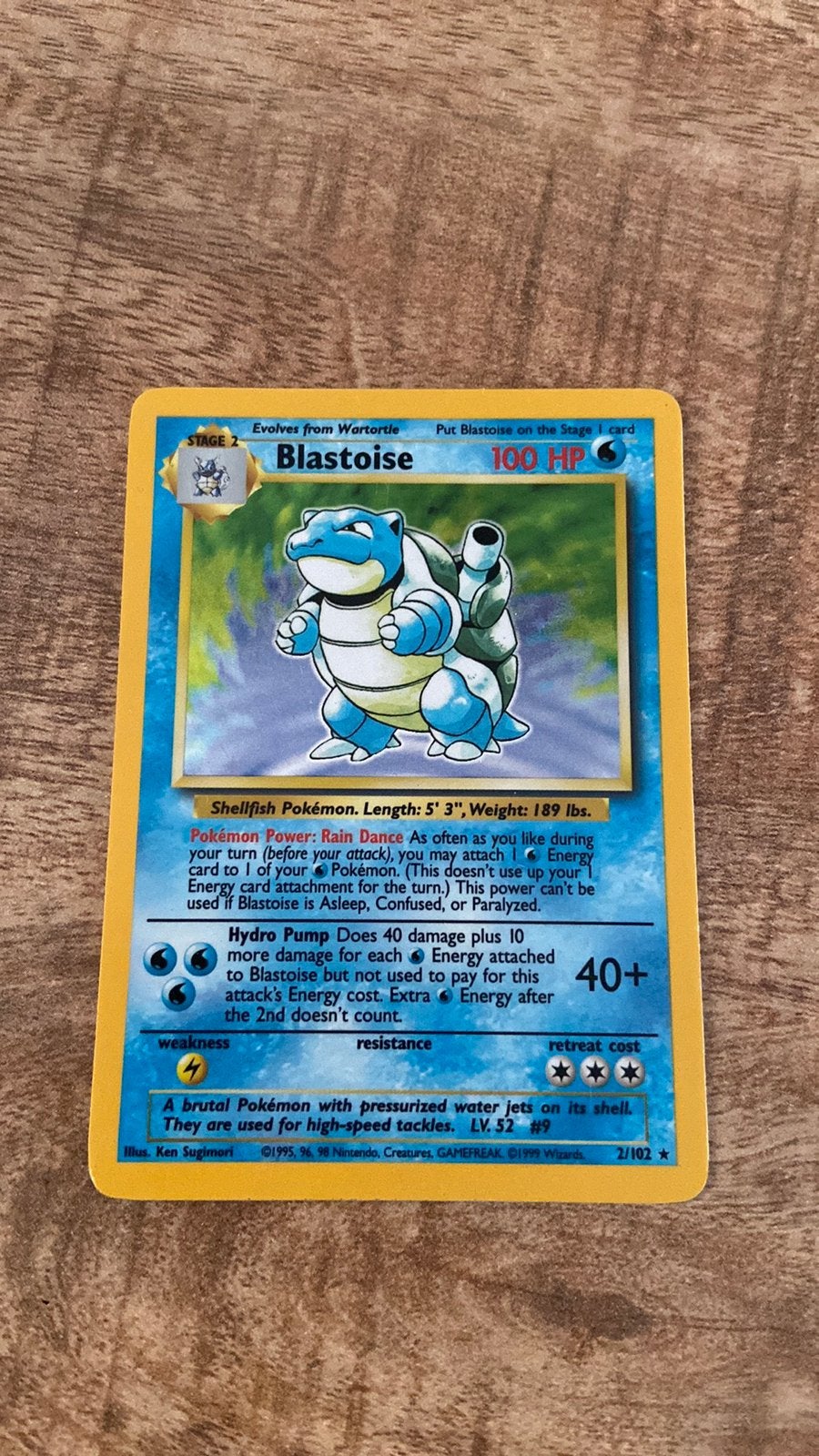 Blastoise 2/102 holo near mint, Ophalen of Verzenden, Zo goed als nieuw