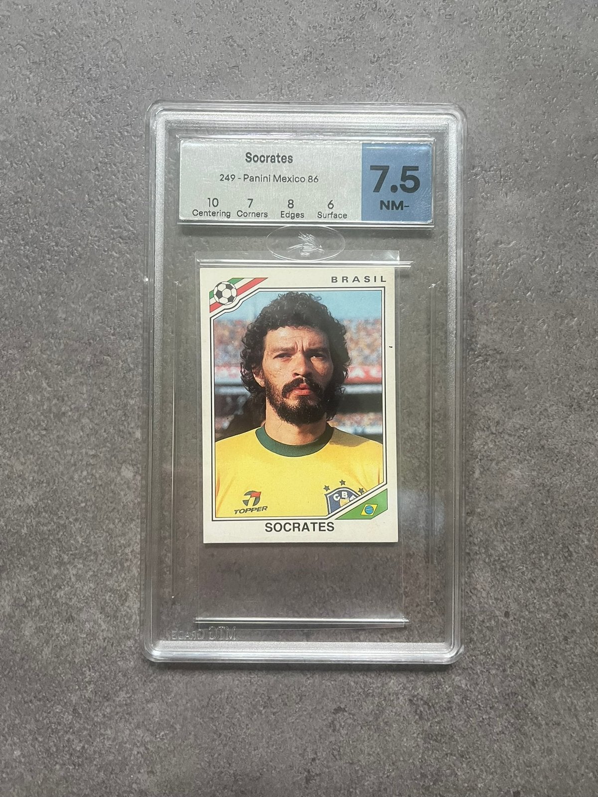 Panini WK 1986 Socrates MTG 7.5 Beoordeeld, Verzenden, Zo goed als nieuw, Plaatje