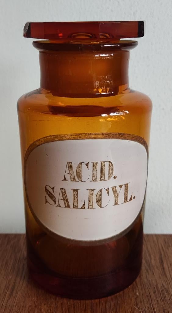 Acid Salicyl apotheekfles, Antiek en Kunst, Curiosa en Brocante, Ophalen of Verzenden
