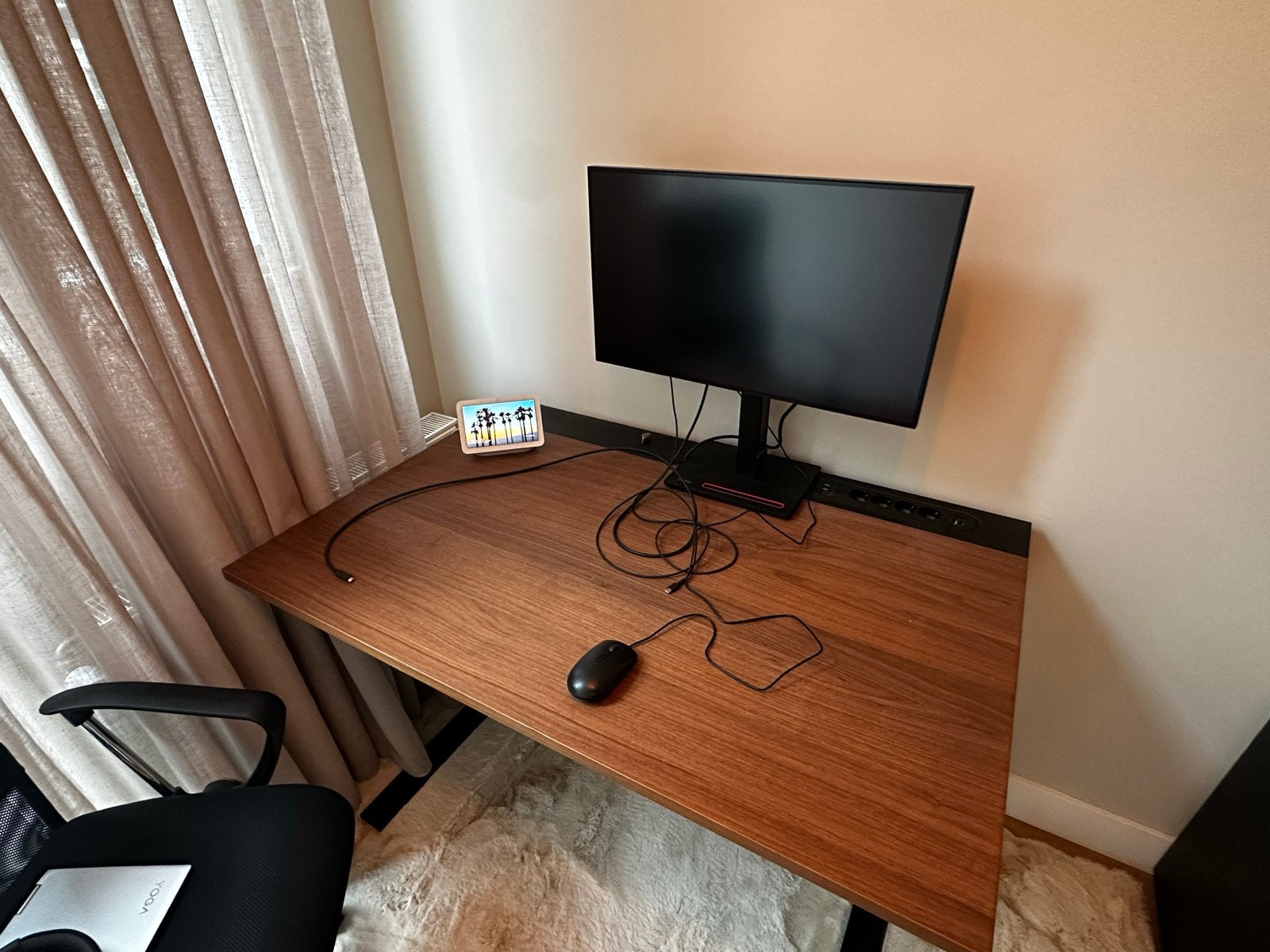 Mittzon bureaublad 120x80 walnoot, exclusief onderstel, Huis en Inrichting, Bureaus, Gebruikt, Overige typen, IKEA, Modern, Hout