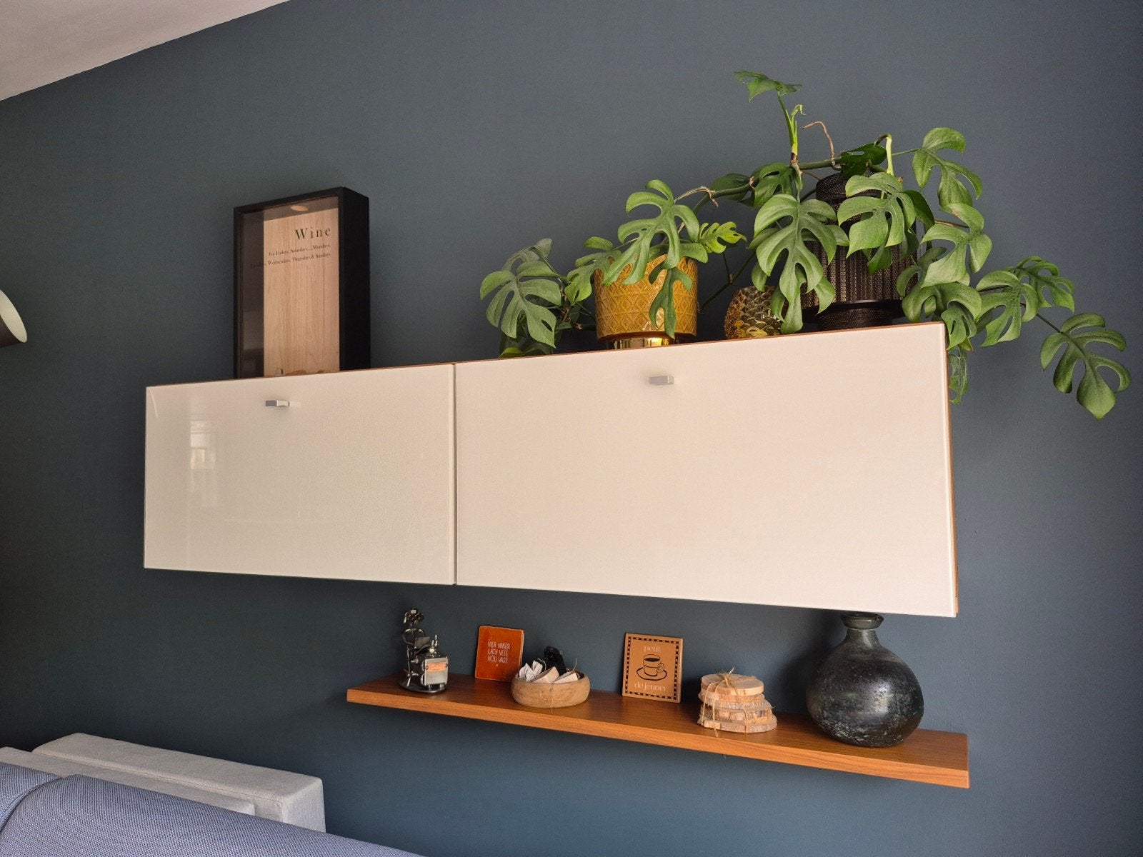 Hülsta Xelo Design Wandmeubel, (inprijsverlaagd, Ophalen, Met klep(pen), Glas, Zo goed als nieuw