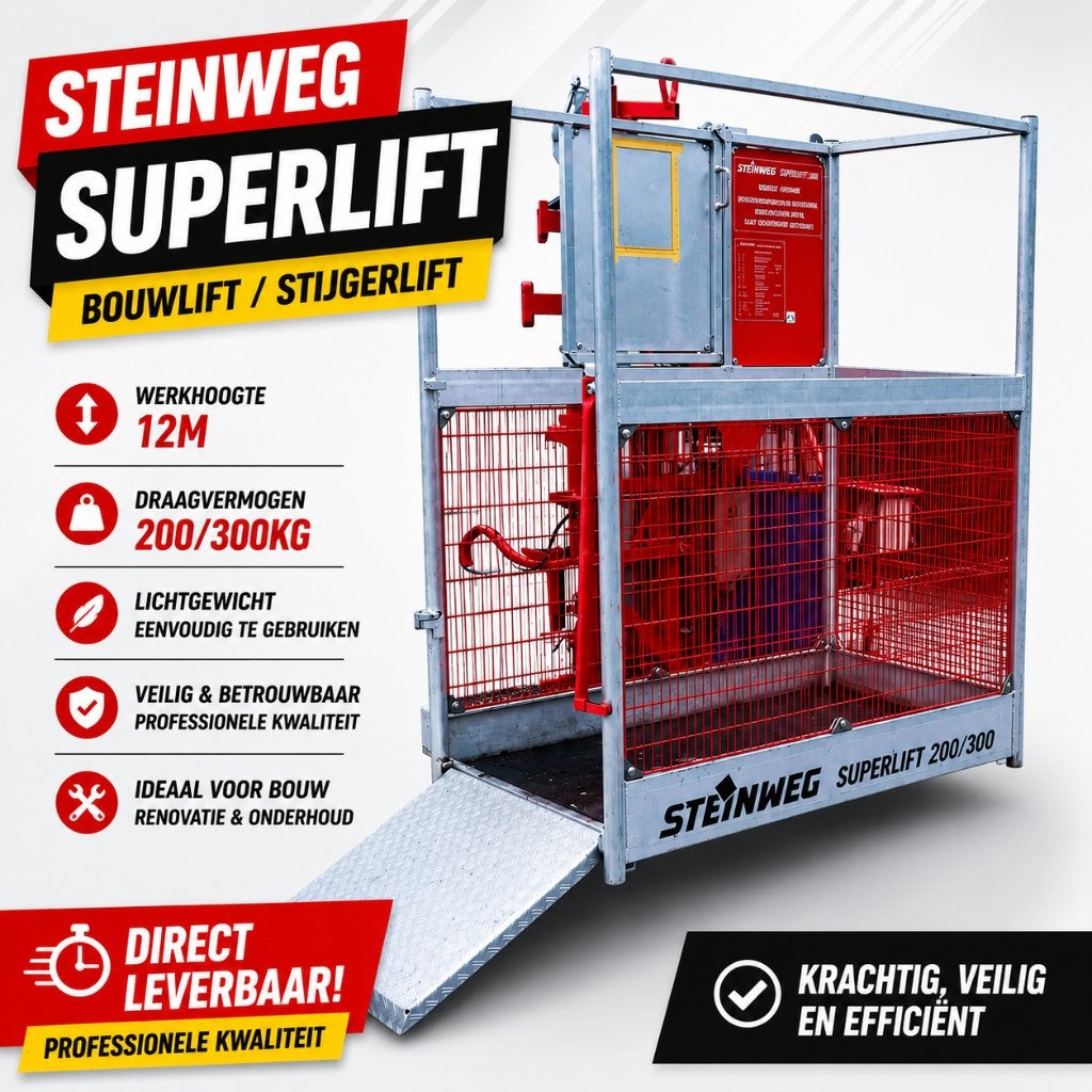 Steinweg Superlift S 300 kg Bouw-, Stijger-, Goederen-Lift, Ophalen, Zo goed als nieuw, Bouwlift
