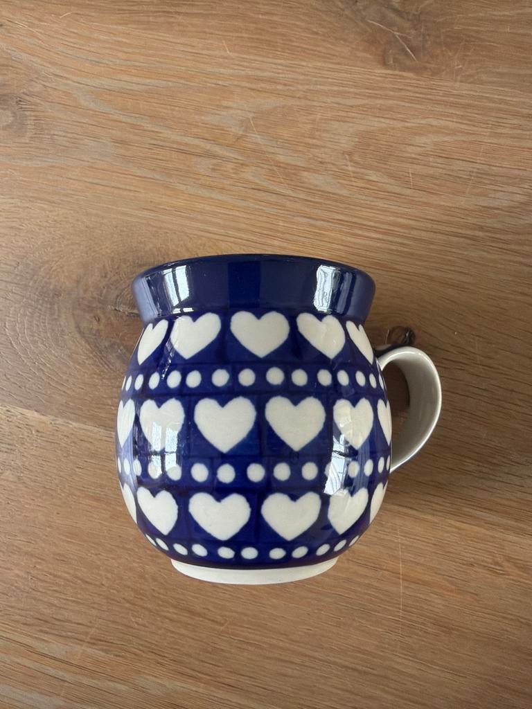 Boerenmok Bunzlau Bleu Valentine 240 ml - Nieuw, Keramiek, Nieuw, Ophalen of Verzenden, Overige stijlen