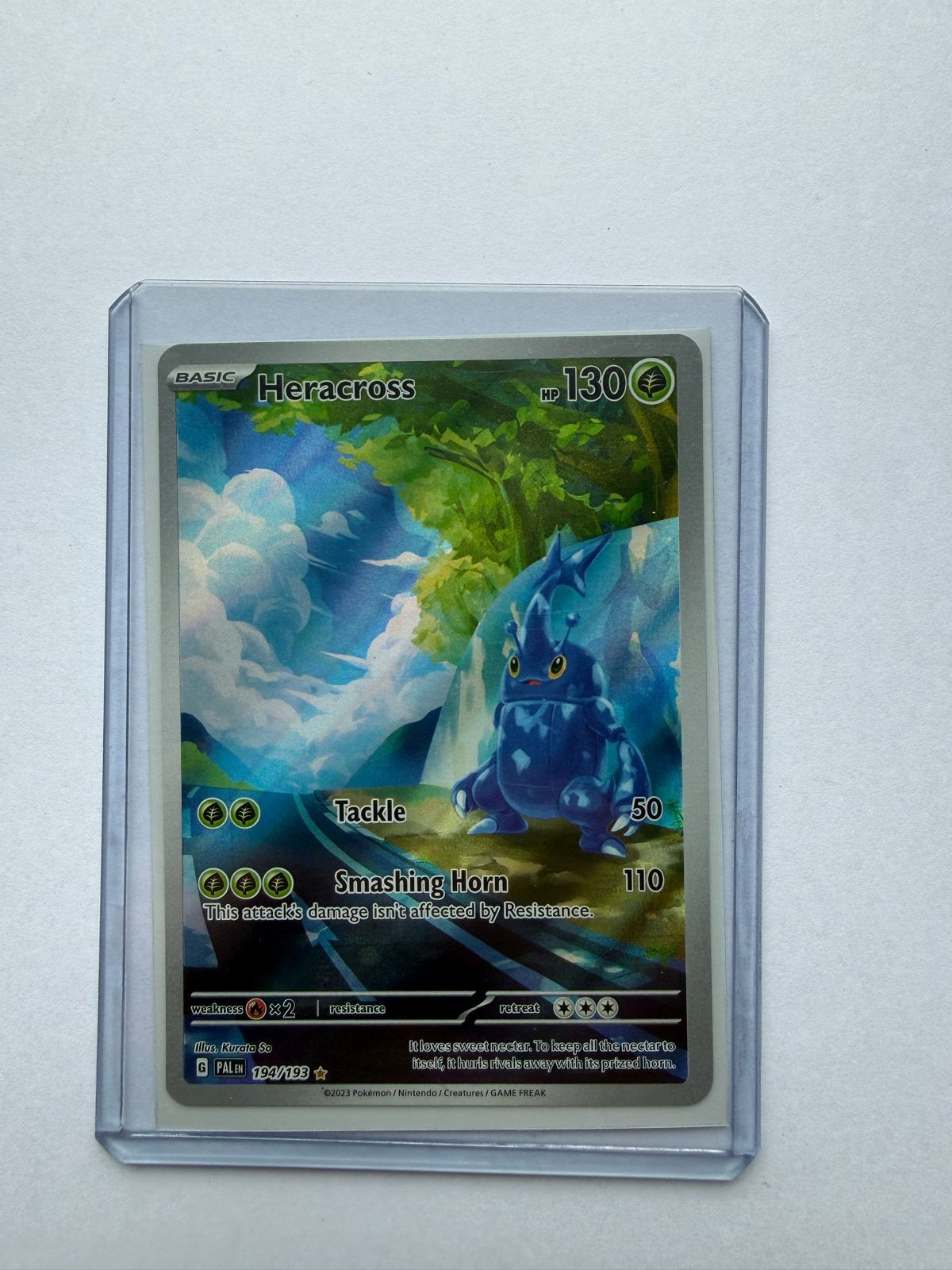 Heracross (PAL 194) Pokémon kaart., Ophalen of Verzenden, Zo goed als nieuw, Losse kaart, Foil
