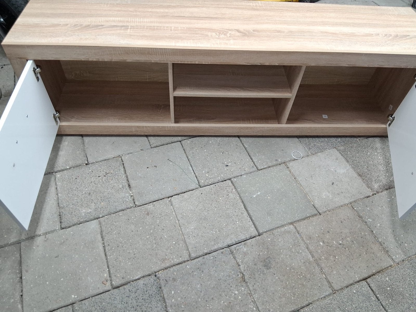 TV-meubel met opbergruimte en planken, Ophalen, Gebruikt, 150 tot 200 cm, Minder dan 100 cm