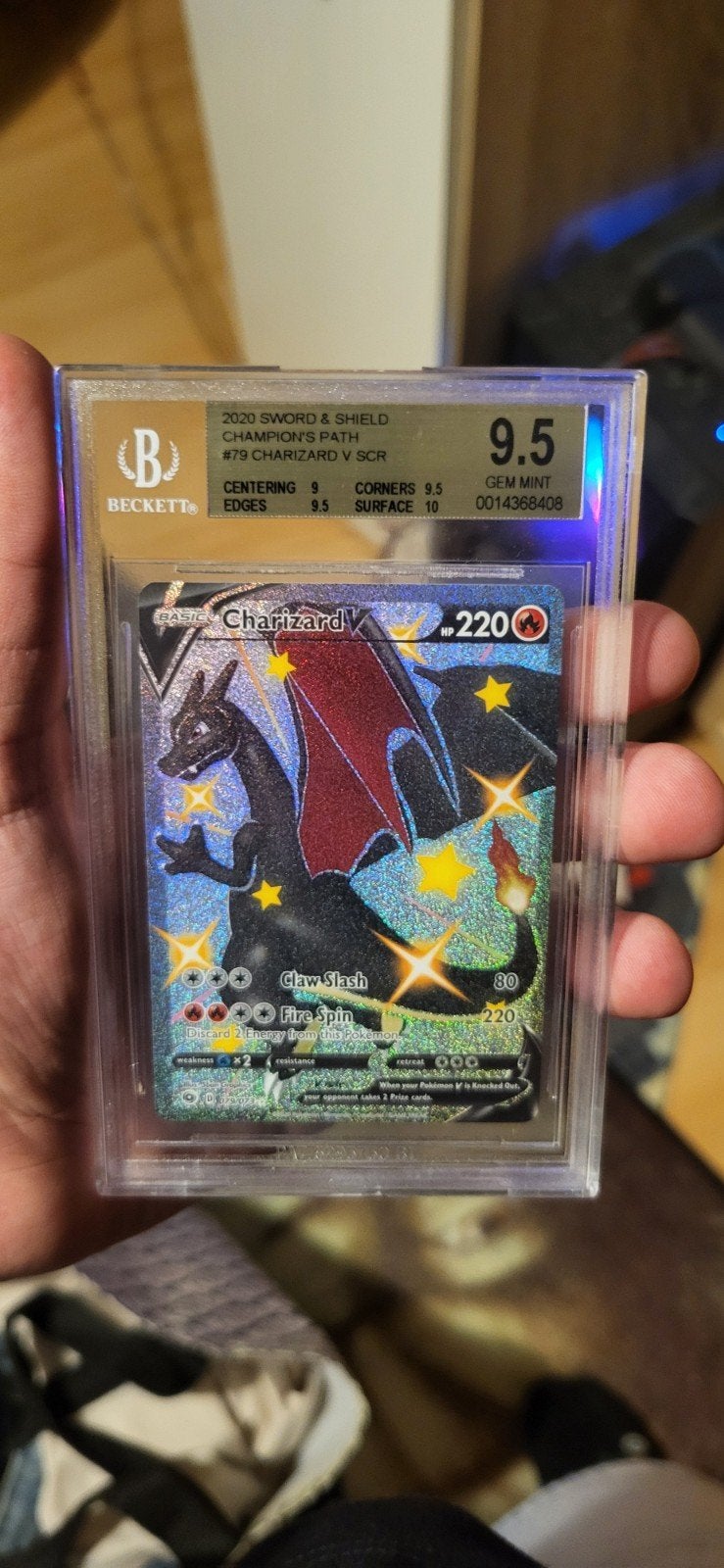 Pokémon Shiny Charizard V Beckett 9.5 Champions Path #79, Hobby en Vrije tijd, Verzamelkaartspellen | Pokémon, Ophalen of Verzenden