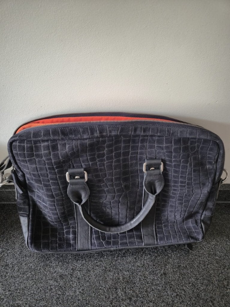 A man's bag - leren schouder tas voor heren, Overige merken, Blauw, Ophalen of Verzenden, Zo goed als nieuw