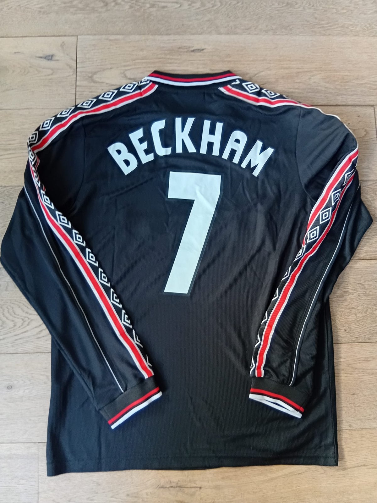 Man Utd Beckham 7 maat XL Vintage Voetbalshirt, Maat XL, Ophalen, Gebruikt, Shirt