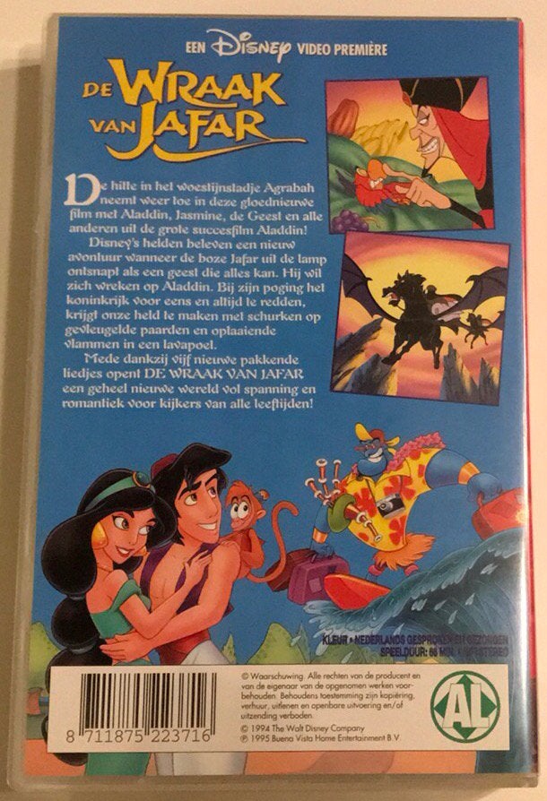 De wraak van Jafar, Walt Disney, VHS, Tekenfilm, Alle leeftijden, Zo goed als nieuw, VHS