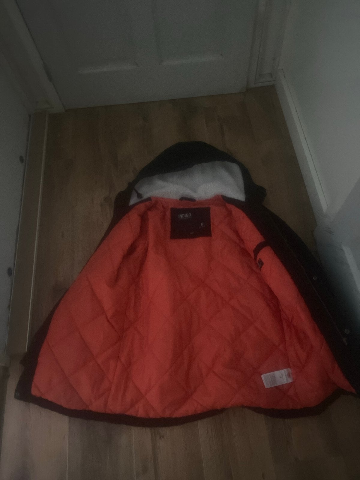 Indigo heren winterjas met teddy voering, maat L, Ophalen of Verzenden, Gedragen, Maat 52/54 (L), Zwart