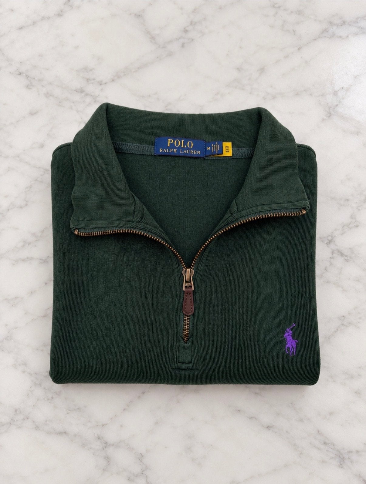 Polo Ralph Lauren Quarter Zip Trui (Maat M), Ophalen of Verzenden, Zo goed als nieuw, Maat 48/50 (M), Groen