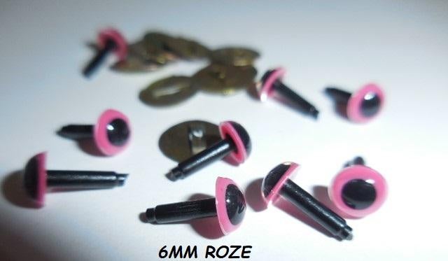 x12 Nieuw Veiligheidsoogjes Roze 6 mm, Hobby en Vrije tijd, Breien en Haken, Ophalen of Verzenden, Nieuw, Breien of Haken, Overige typen