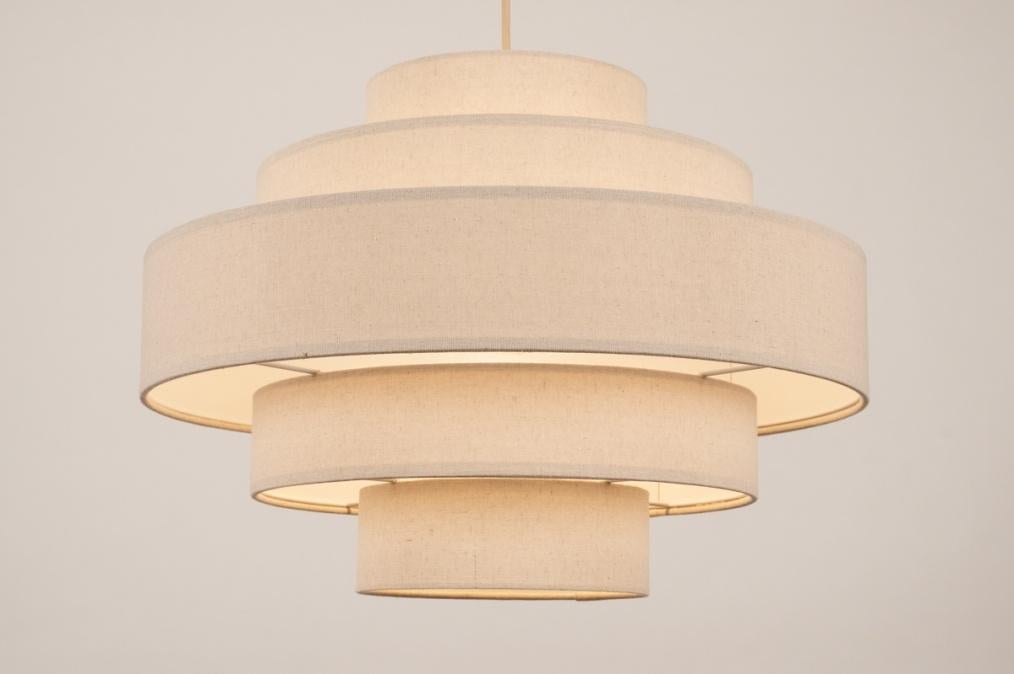 hanglamp 52 cm bed hoekbank tafel keuken bedrijf beige lamp, Ophalen of Verzenden, Nieuw, Metaal, Minder dan 50 cm