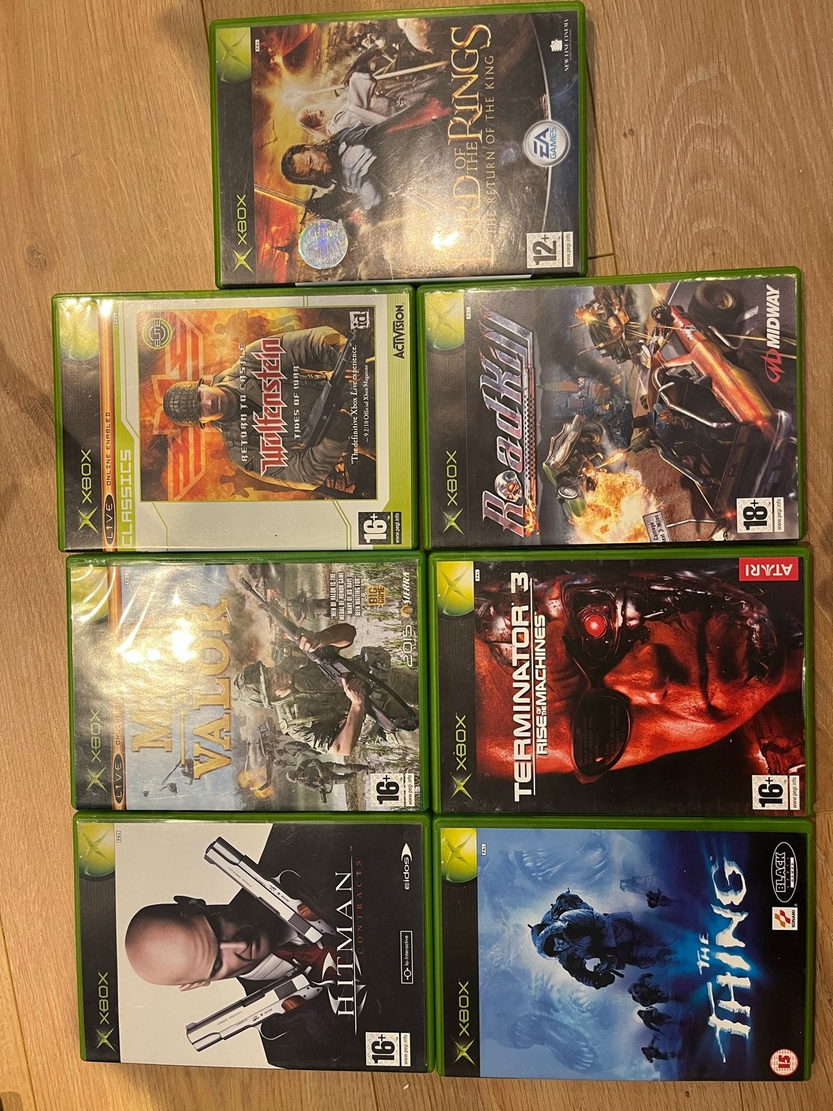 7 Xbox Games: Wolfenstein, Hitman, The Thing, en meer!, Avontuur en Actie, Gebruikt, 1 speler, Eén computer