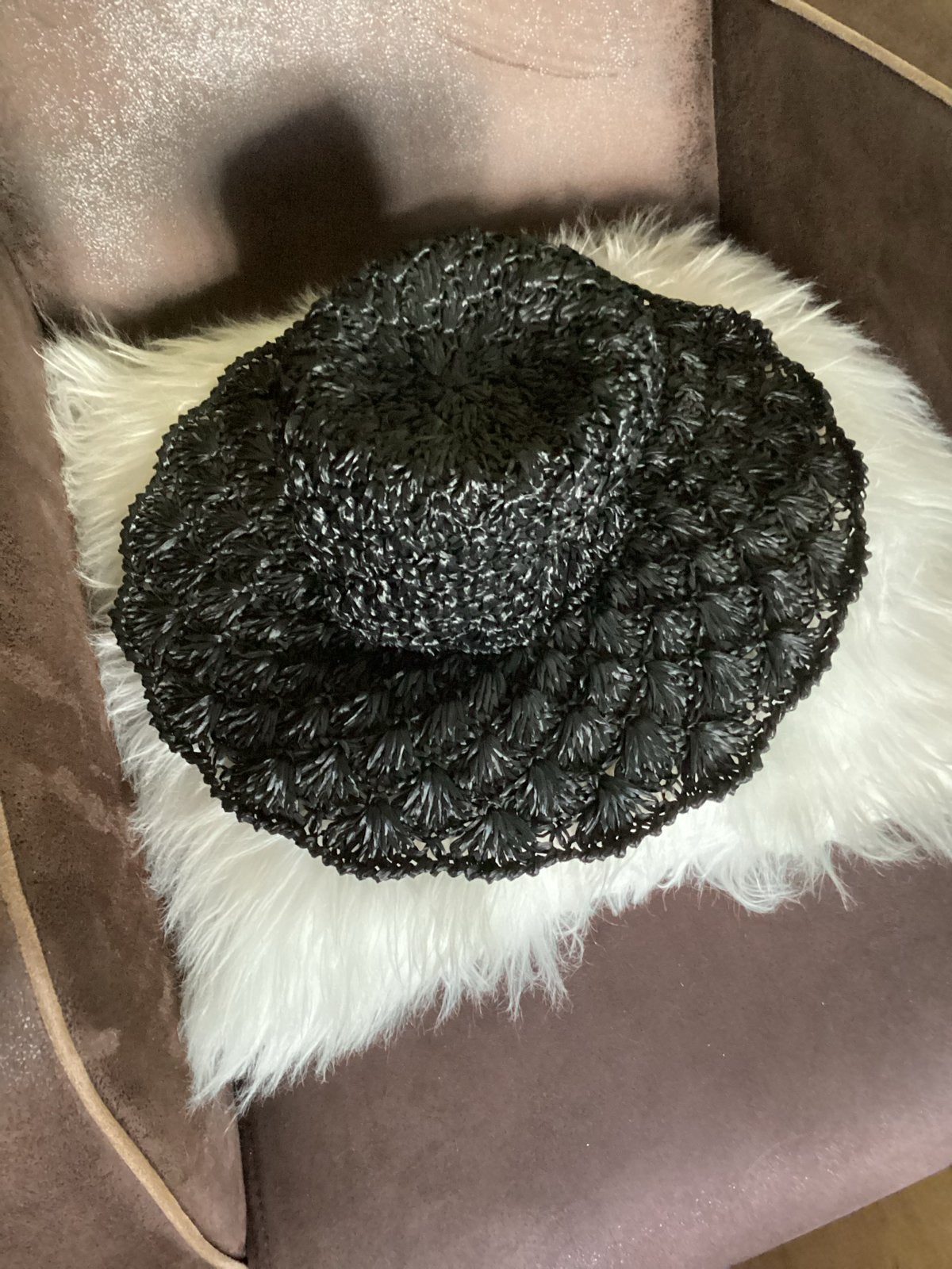 Vintage Raffia Zonnehoed Jaren '60, Ophalen of Verzenden, Gedragen, One size fits all, Hoed