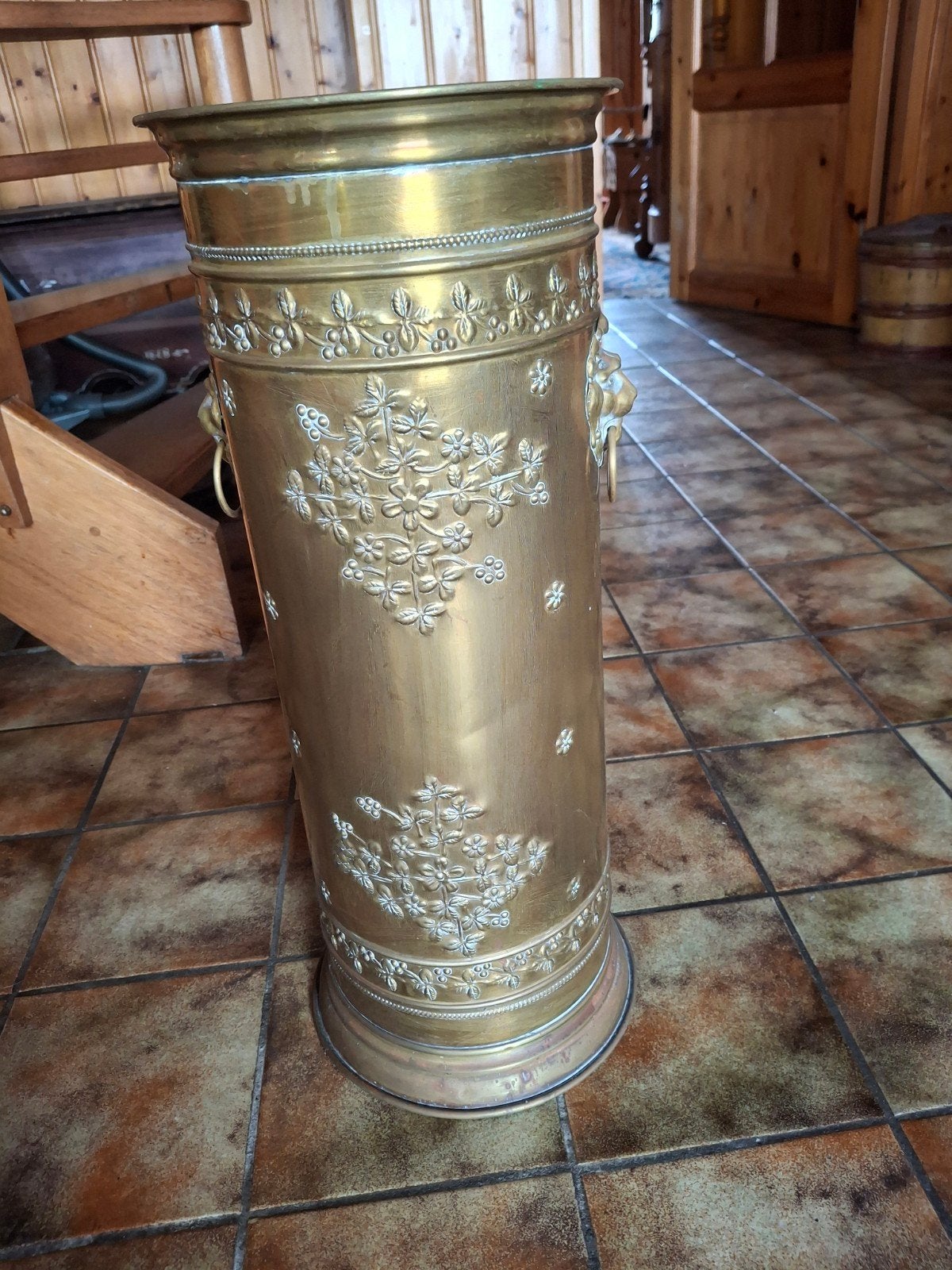 Antieke koperen paraplubak, 60 cm hoog, Ophalen
